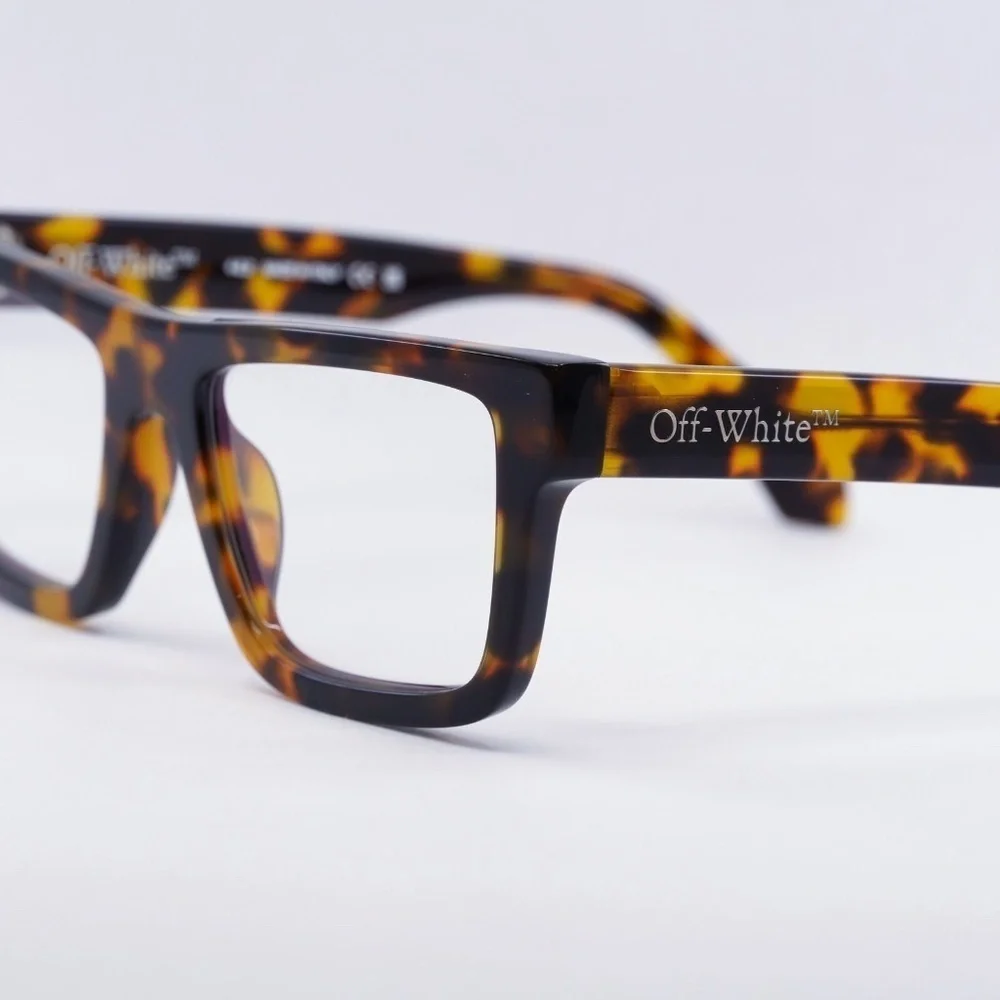 NWT Off-White Style 25 Havana Rectangle 54mm Eyeglasses